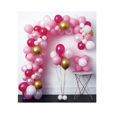 81 Pcs Party Decoration Pink Color Ballon Series Set For Birthday Festivals Celebration