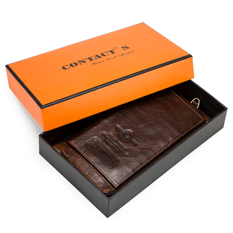 2022 Men Wallet Clutch Genuine Leather Brand Rfid Wallet Male Organizer Cell Phone Clutch Bag Long Coin Purse Free Engrave