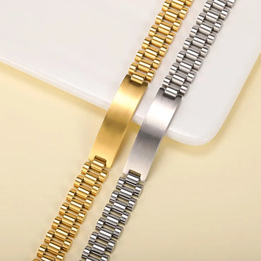 Customized Male Name Bracelet Stainless Steel Gold Color Punk Jewelry Personalized Letter Nameplate Bangle Best Friend Gifts