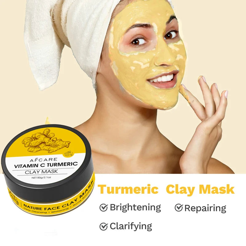 New 4Pcs Clay Mask Set Vitamin C Turmeric Clay Mask Dead Sea Mud Face Masks Skincare for Deep Cleansing Pores Moisturizing 320g