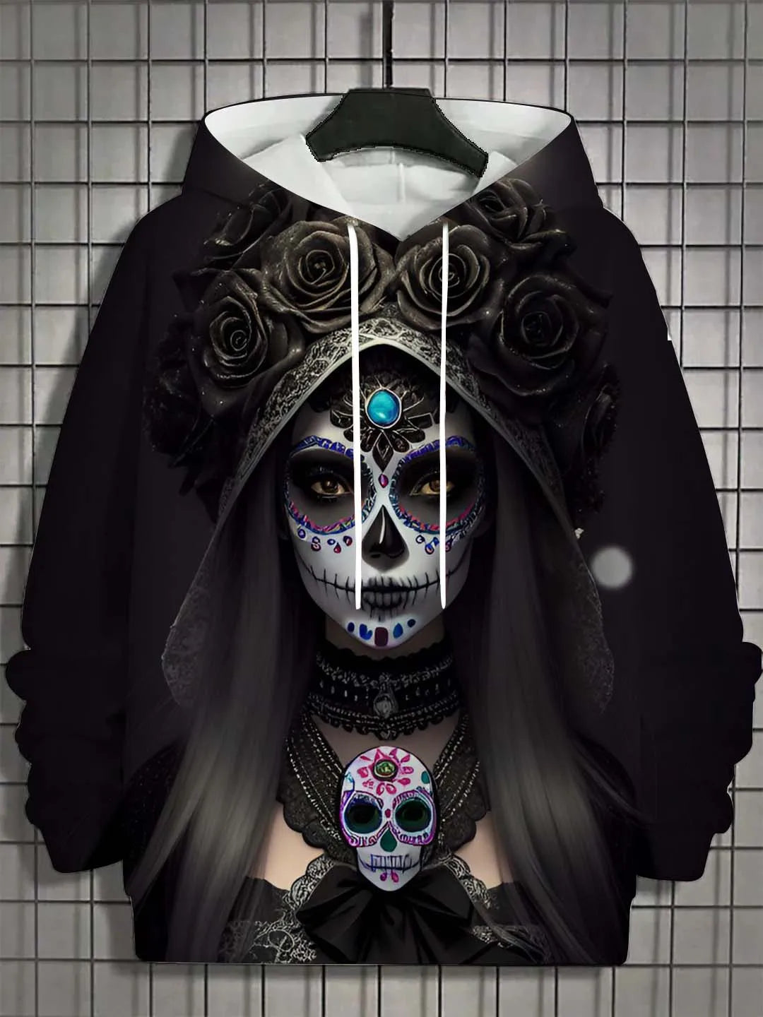 Fashion Women's Hoodie for Girls Autumn New Men's Long Sleeve Tops Sexy Girls Clothes Horror Undead Skull Pattern Unisex Tops