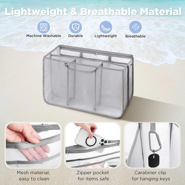 Beach Tote Organizer Insert – Lightweight Mesh Storage Divider for XL Bogg Bag Accessories, Sandproof Compartments
