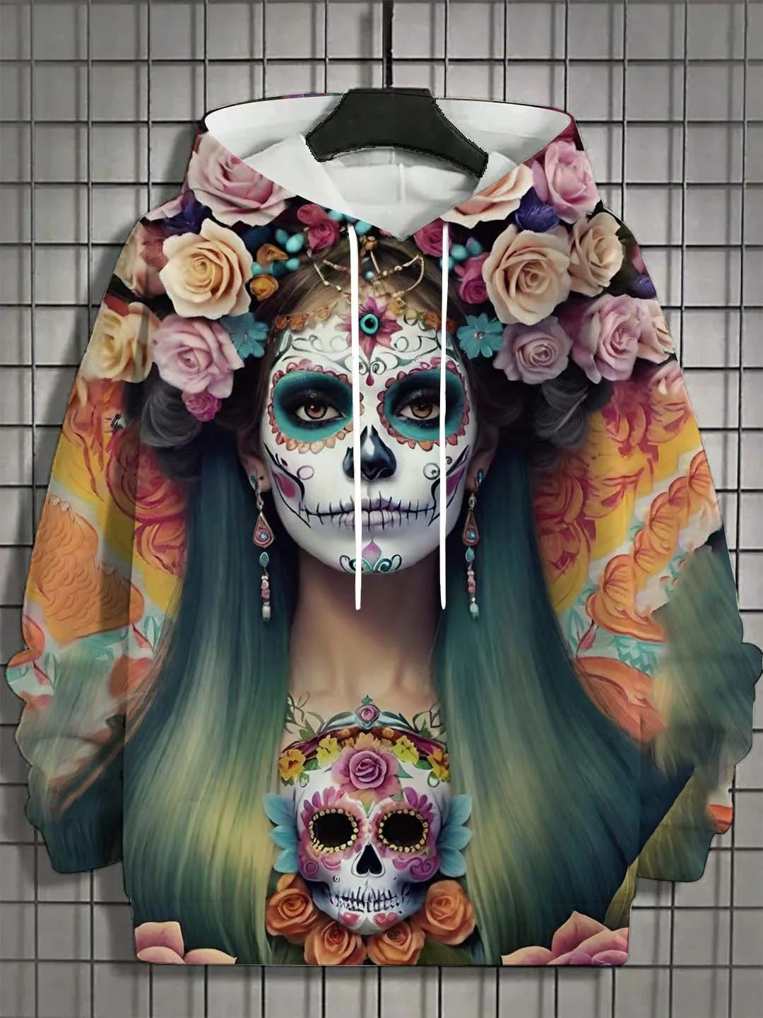 Fashion Women's Hoodie for Girls Autumn New Men's Long Sleeve Tops Sexy Girls Clothes Horror Undead Skull Pattern Unisex Tops