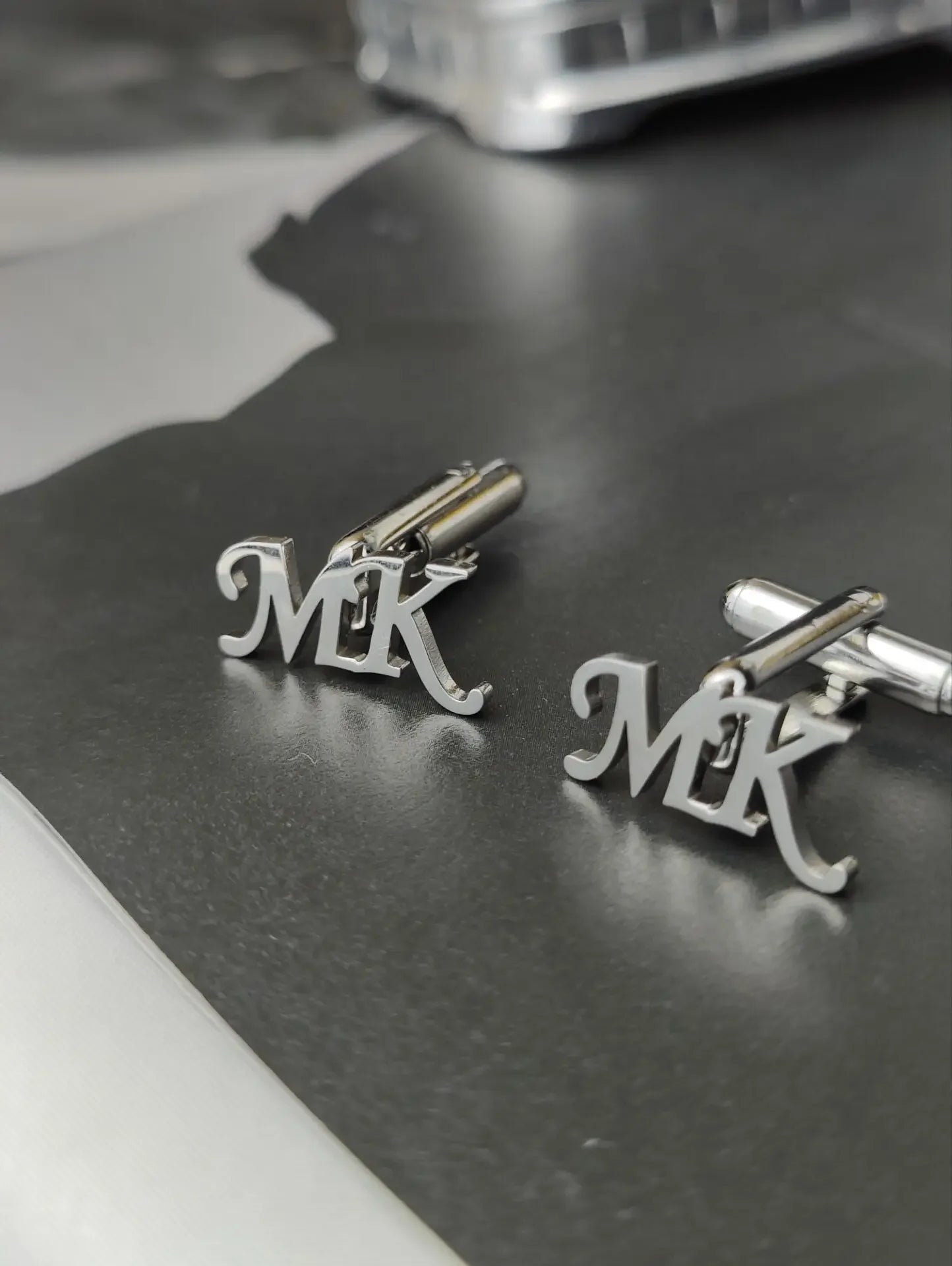 Customizable Monogram Initial Cufflinks for Men Gold Silver Stainless Steel Name Custom Cufflinks Perfect Father's Day Gift
