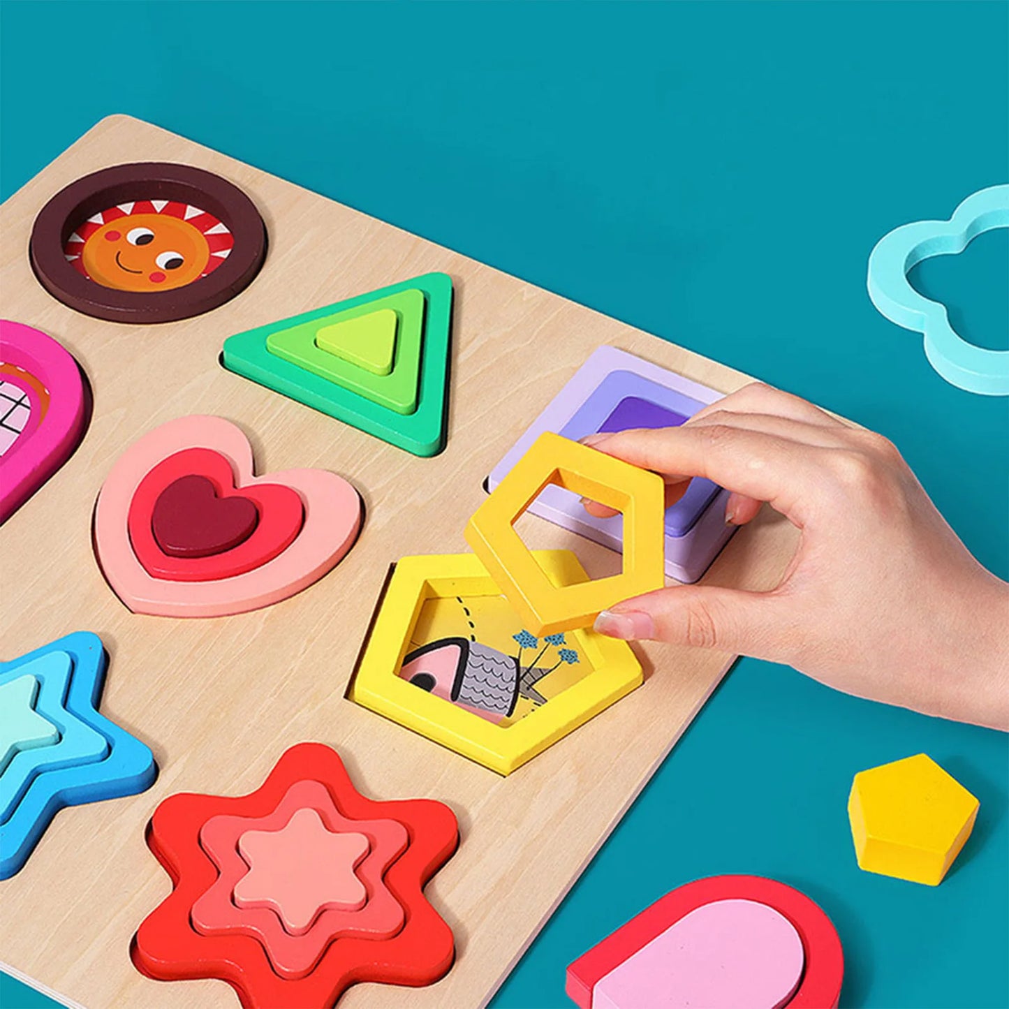 3D Wooden Puzzles Educational Toys Kids Montessori Toys Games Geometry Shape Intelligence Toys Children Christmas Holiday Gifts