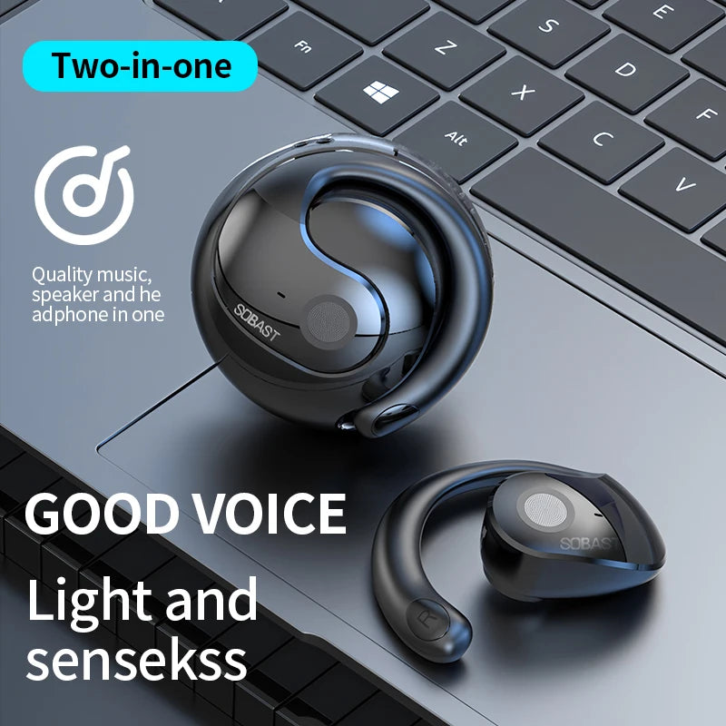 Sobast T26pro AI translation Wireless Earphones Bluetooth 5.4 Low Latency Headphones HD Call Dual Mode Gaming Headset With Mic