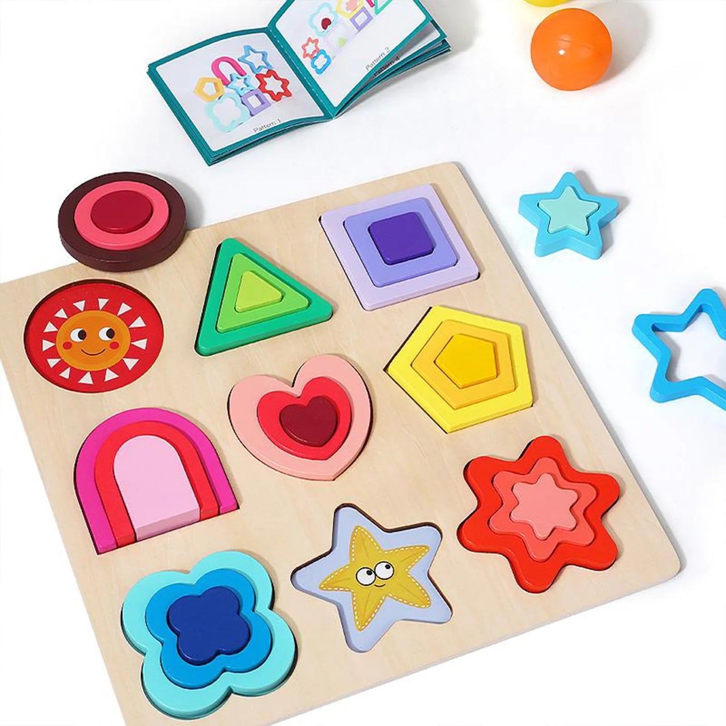 3D Wooden Puzzles Educational Toys Kids Montessori Toys Games Geometry Shape Intelligence Toys Children Christmas Holiday Gifts