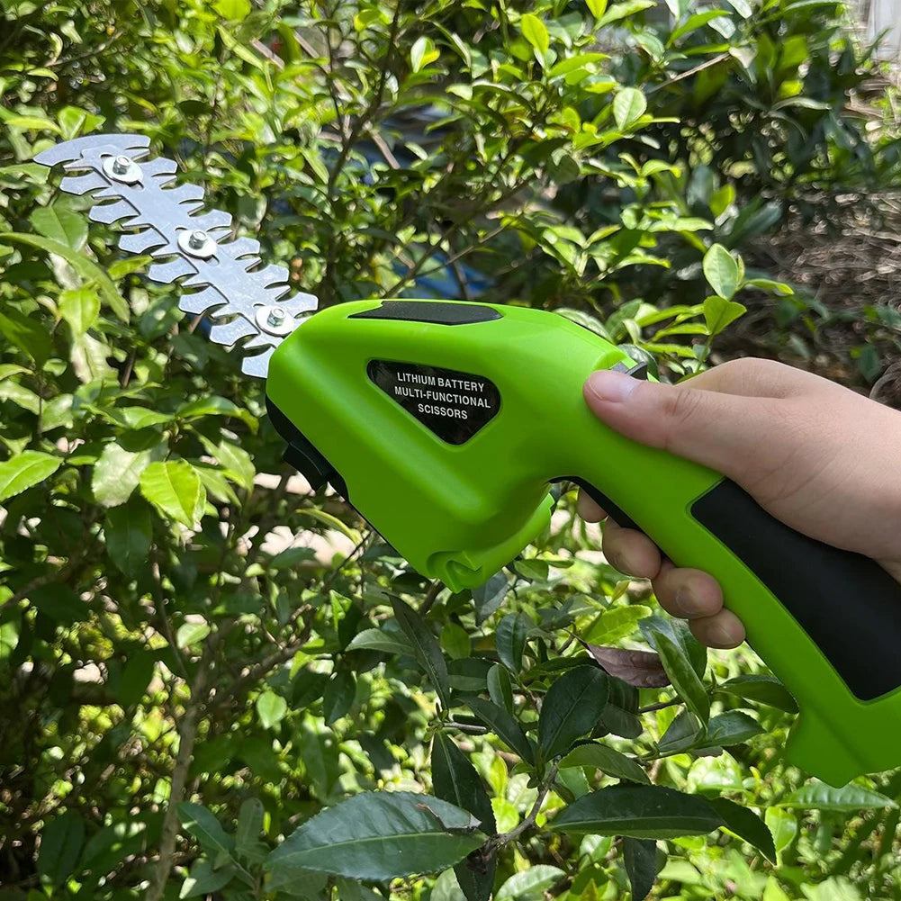 2 in 1 Cordless Grass Shear 2000mAh Battery Electric Grass Trimmer 7.2V Weeding Pruning Saw Shrub Shear Grass Weeding Mower Tool