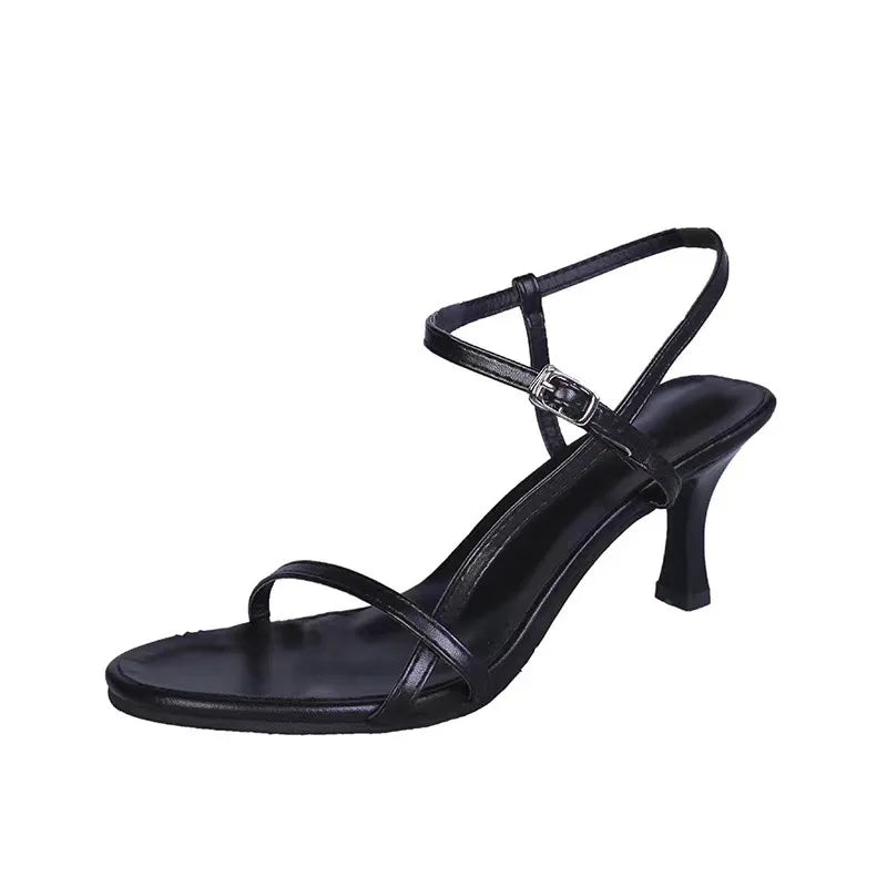 Oulylan 2024 Women Sandals Open Toe Simple Style Office Summer Narrow Band Sex High Heels Modern Footwear Lady Sandals