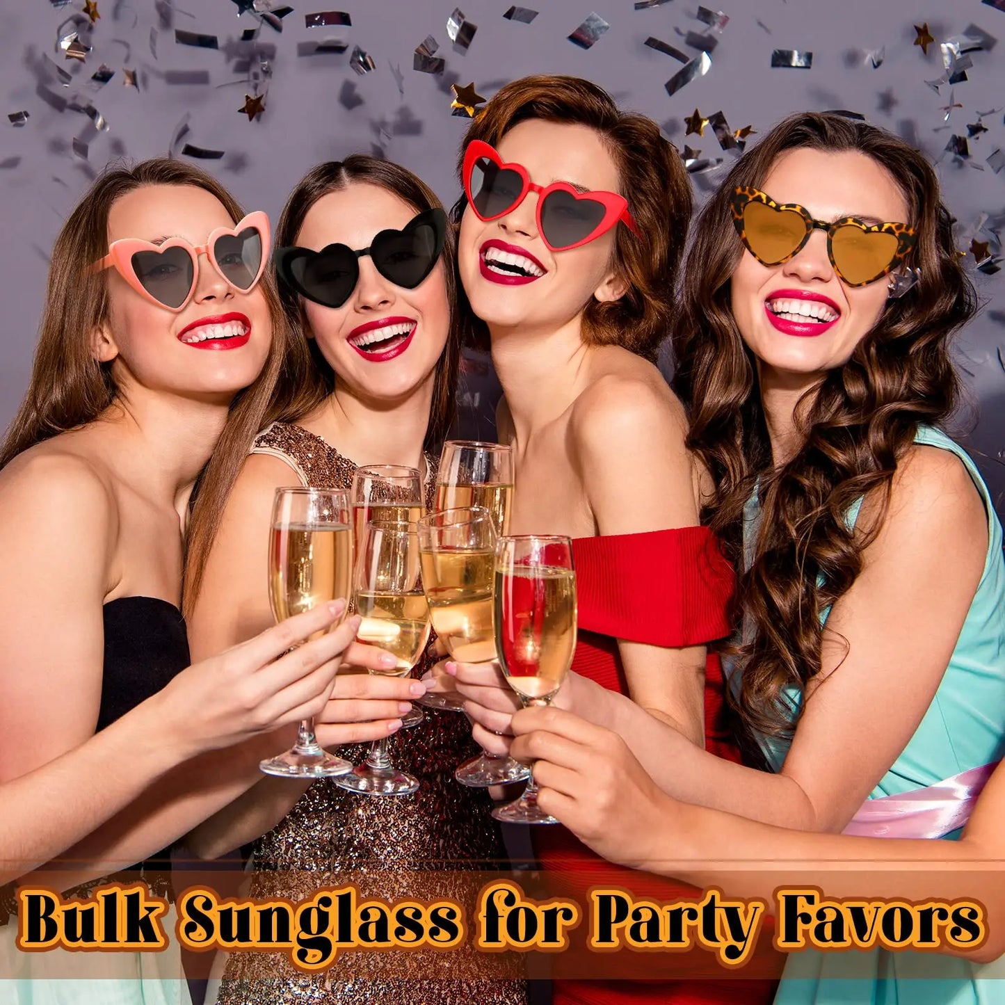 12-100Pcs Wedding Sunglasses Heart Shaped Sunglasses Wedding Bridal Shower Decor Bachelorette Hen Party Supplies Bridesmaid Gift