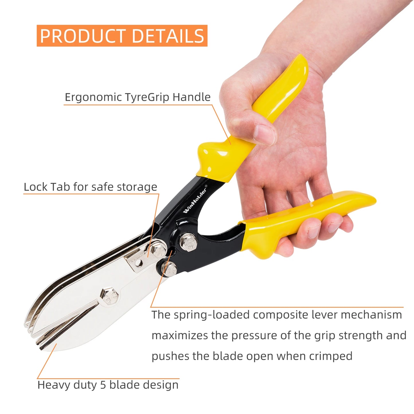 5 Blade Crimper For Stove Pipe Duct HVAC Gutter Sheet Metal Crimping Repair Tool Profession Durable And Reliable Convenient