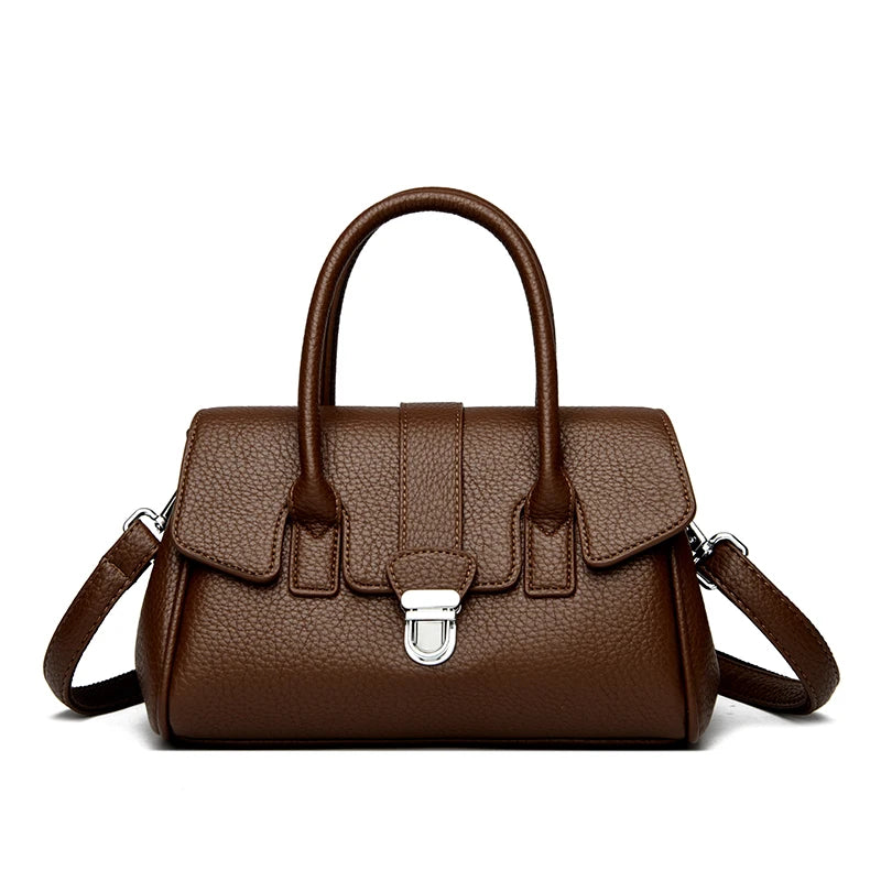 Genuine Brand Soft Pu Leather Small Casual Tote Hand Bags for Mother Quality Women Shoulder Crossbody Messanger Bag Summer Style