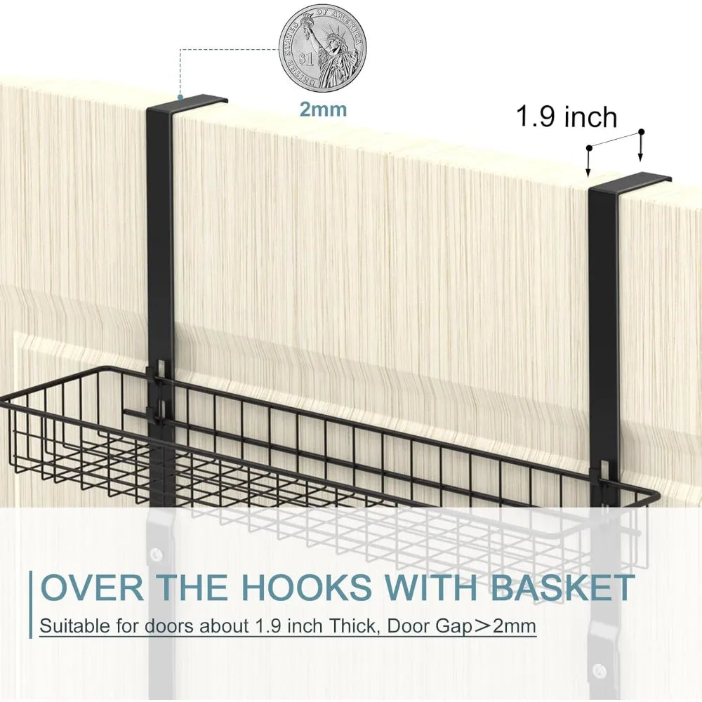Over the Door Pantry Organizer 3 Tier Hanging Basket Back Door Storage Rack Shelf Metal Over the Door Shelves