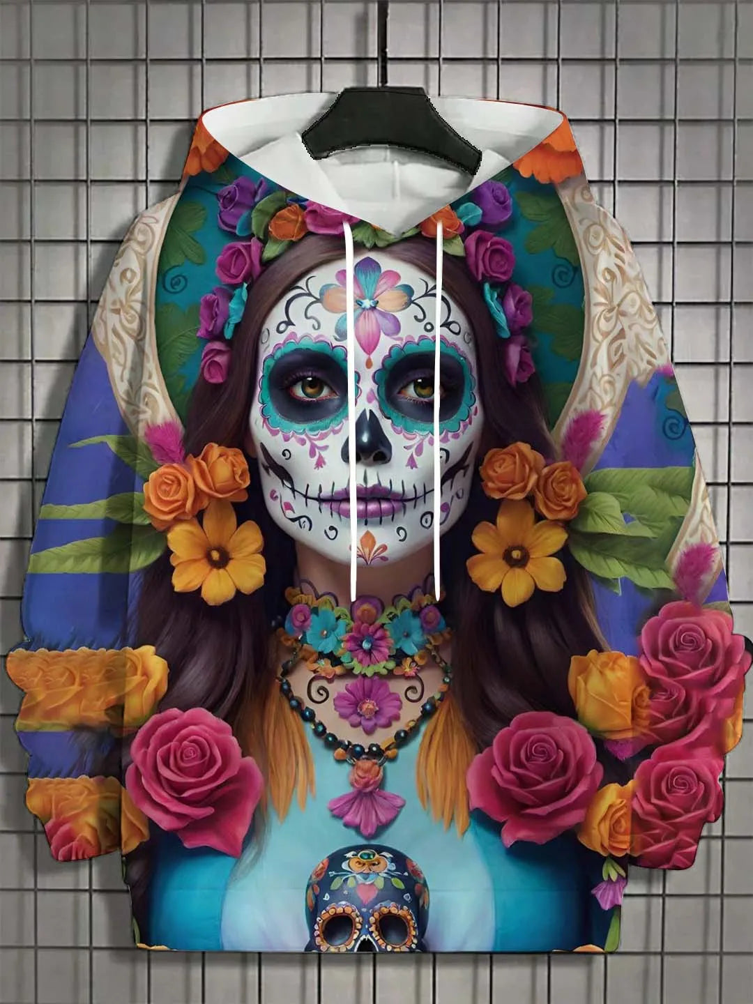 Fashion Women's Hoodie for Girls Autumn New Men's Long Sleeve Tops Sexy Girls Clothes Horror Undead Skull Pattern Unisex Tops