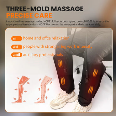 18W Electric Air Compression Calf Massager with Heating 3 Intensities 3 Tem Settings Leg Circulation Massager for Blood Circulat