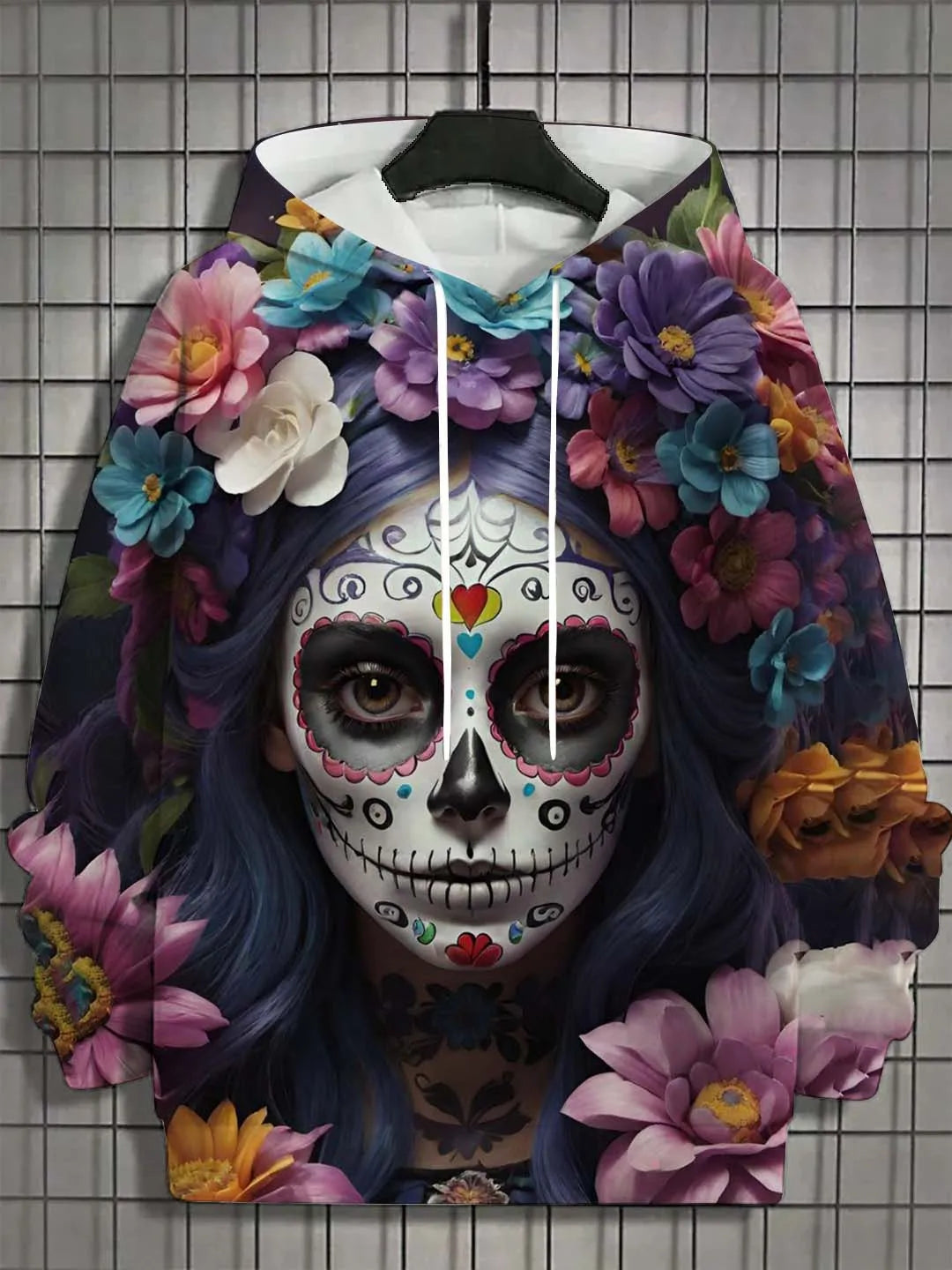 Fashion Women's Hoodie for Girls Autumn New Men's Long Sleeve Tops Sexy Girls Clothes Horror Undead Skull Pattern Unisex Tops
