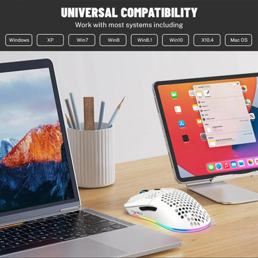 MAMBASNAKE x HXSJ T66 Wireless Gaming Mouse, 2.4Ghz Rechargeable Mouse with 6 Programmable Buttons