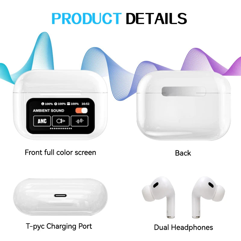 New Bluetooth Earphones Mini Noise Reduction Sports Running Earphones Waterproof Gaming Headsets Music Touch Screen Headphone