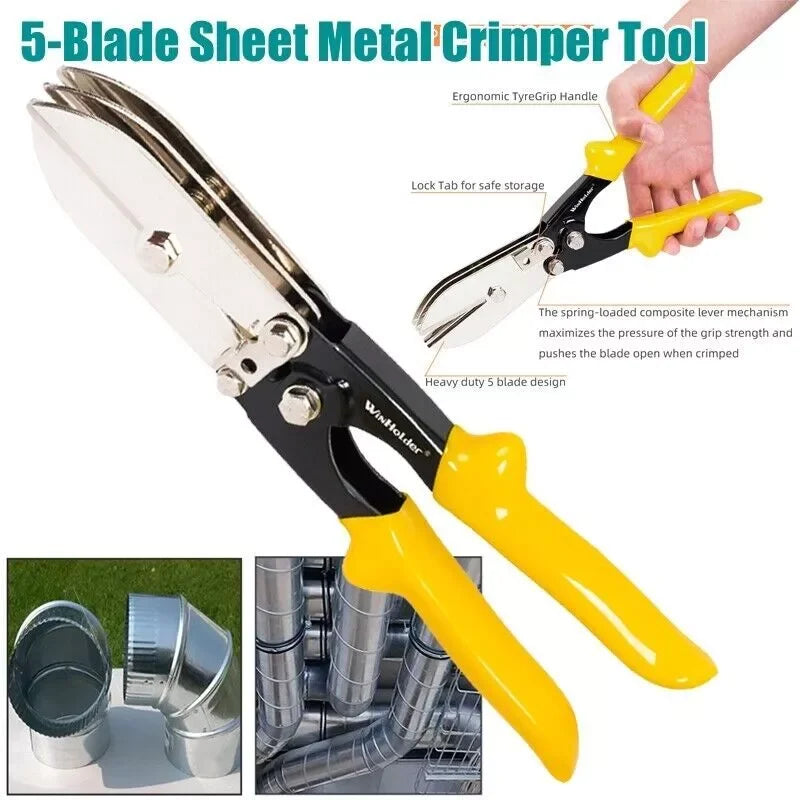 5 Blade Crimper For Stove Pipe Duct HVAC Gutter Sheet Metal Crimping Repair Tool Profession Durable And Reliable Convenient