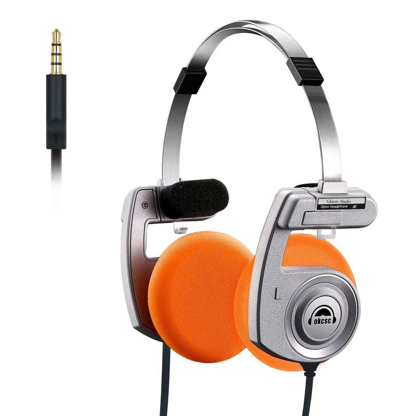 OKCSC Retro 3 pro Wired Earphones 40mm Drive Open End HiFi Headset 3.5mm Plug with Microphone Wired Headphones 3rd Generation