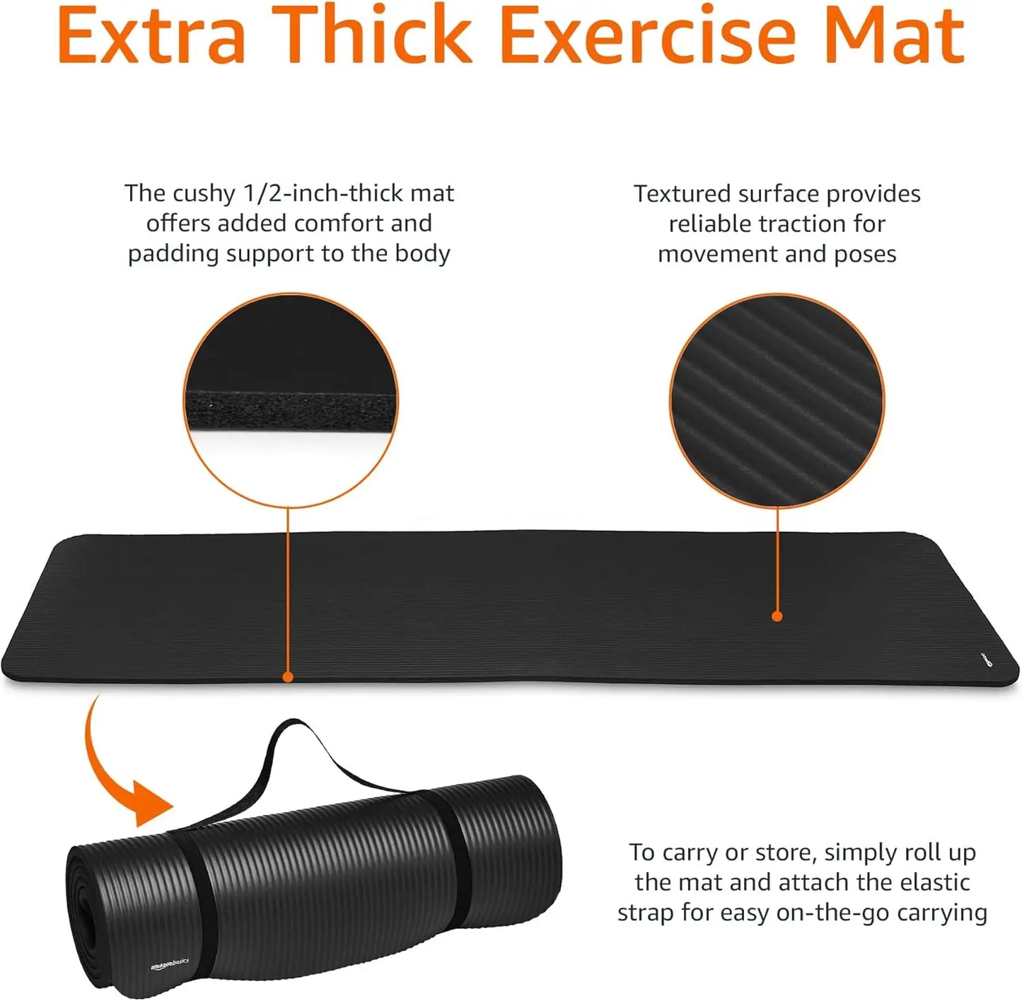 High-density sports yoga mat with shoulder straps Yoga mat non-slip Pilates fitness mat home exercise sports mat