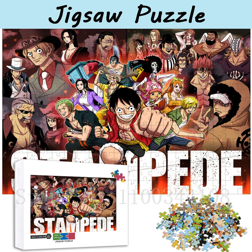 One Piece Pirate Warriors Jigsaw Puzzles 35/300/500/1000 Pieces Anime Character Puzzles for Adults Stress Relief Toys