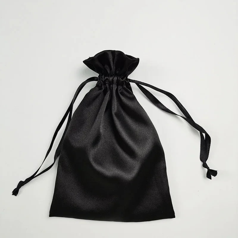 Satin Bag Custom Packaging Jewelry Drawstring Pouch Silk Sachet Gift Cosmetic Party Product Candy Beaded Reusable Bag Print Logo