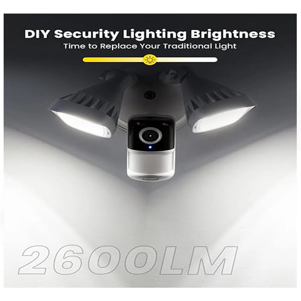 ieGeek 2K Wired Floodlight Security Camera, Outdoor with Motion Sensor Cam,Color Night Vision, 110dB Siren, 2 Way Audio
