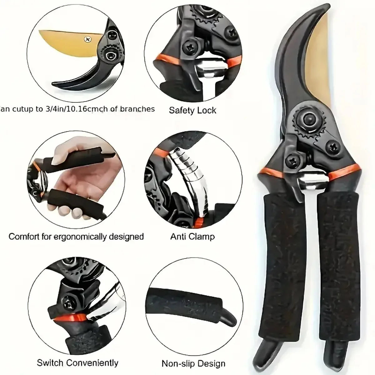 Garden Pruning Shears Plant Trim Horticulture Hand Pruner Shrub Garden Scissor Orchard Branch Shear Professional Pruning Tool