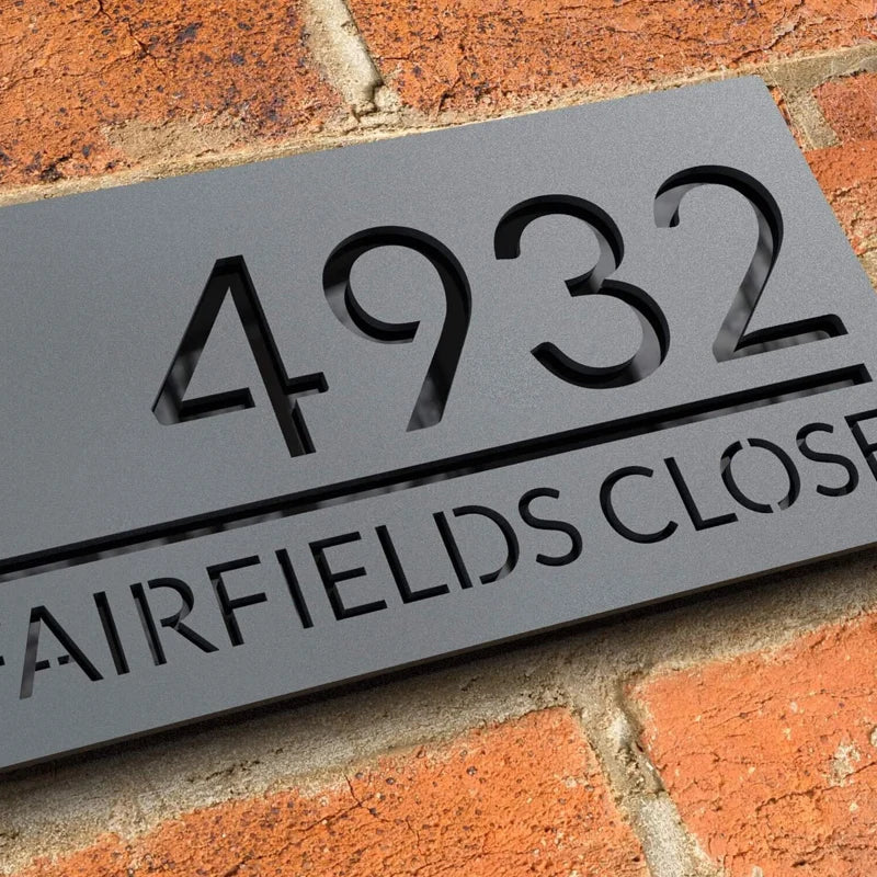 Personalized Custom 3D Door Sign Laser Cut Acrylic Mirror Text Modern Floating House Number Sign Outdoor Street Family Name Sign