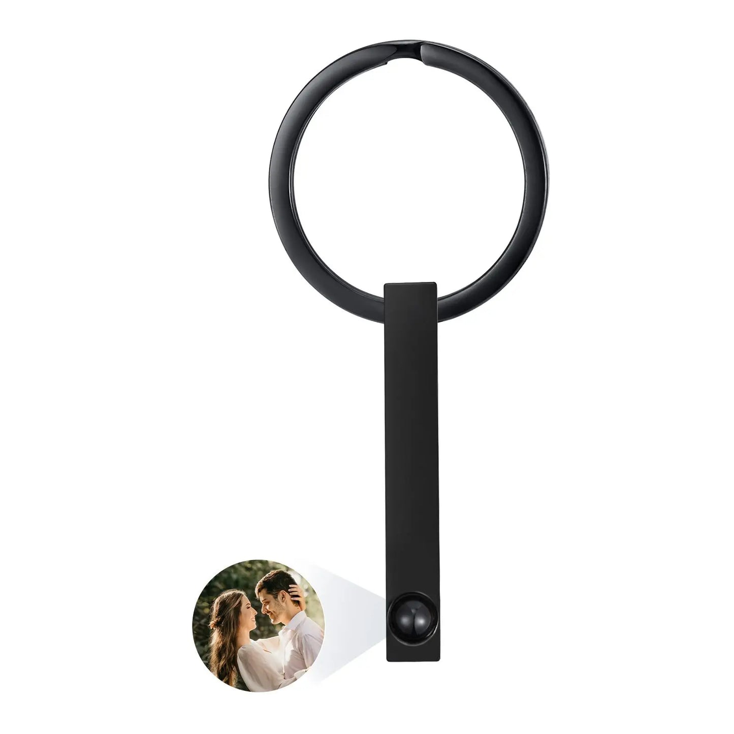 Vnox Custom Projection Stone Keychain for Men, Personalized Photo Keychain,Photo Customizable Gifts for Father's Day Boyfriend