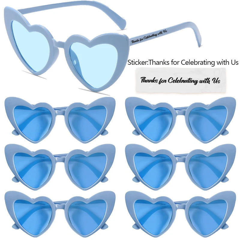 12-100Pcs Wedding Sunglasses Heart Shaped Sunglasses Wedding Bridal Shower Decor Bachelorette Hen Party Supplies Bridesmaid Gift