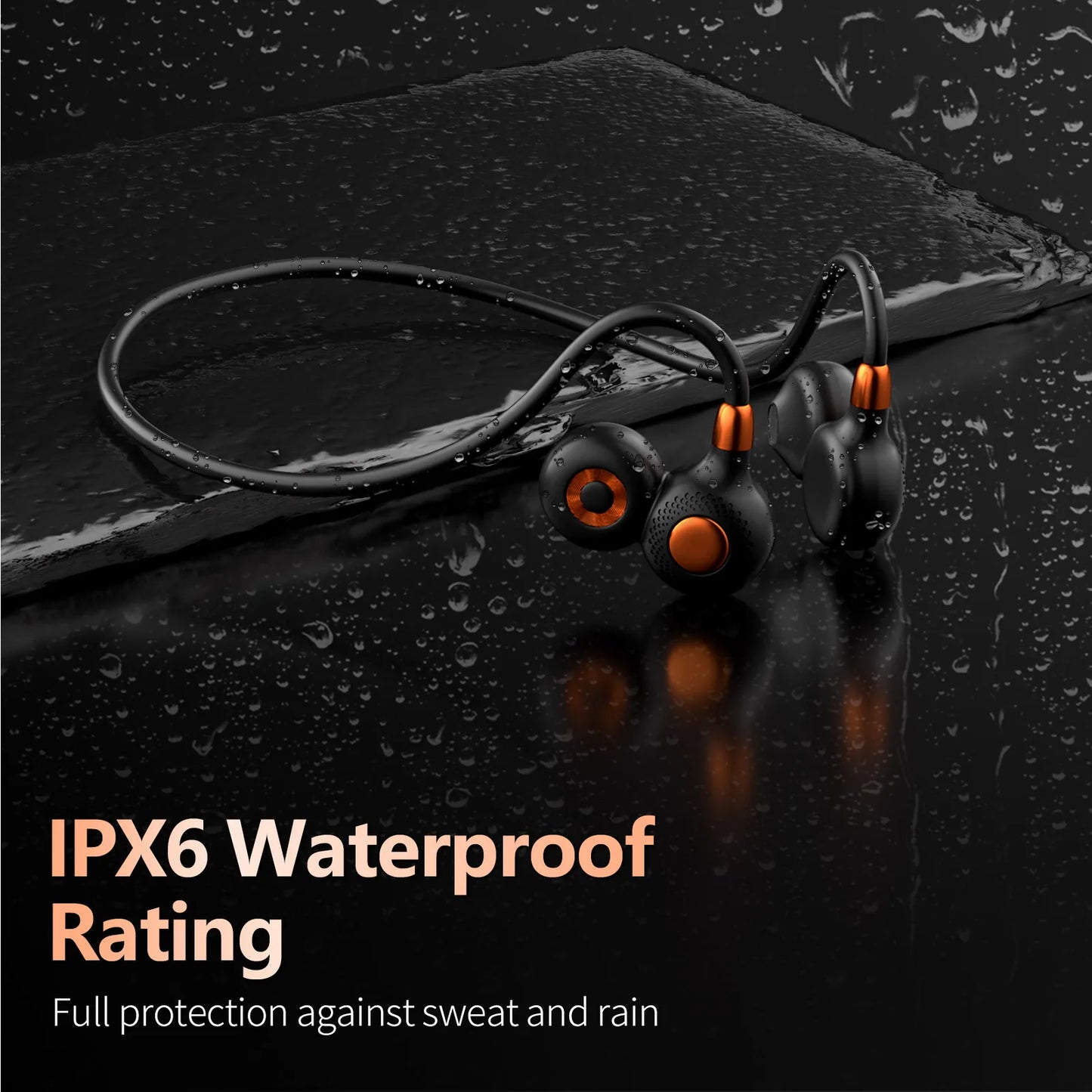 Ortizan Open Ear Wireless Headphones Sports Bluetooth 5.3 Earphones IP6 Water Resistant Earbuds with HD Call Mic for Gym Cycling