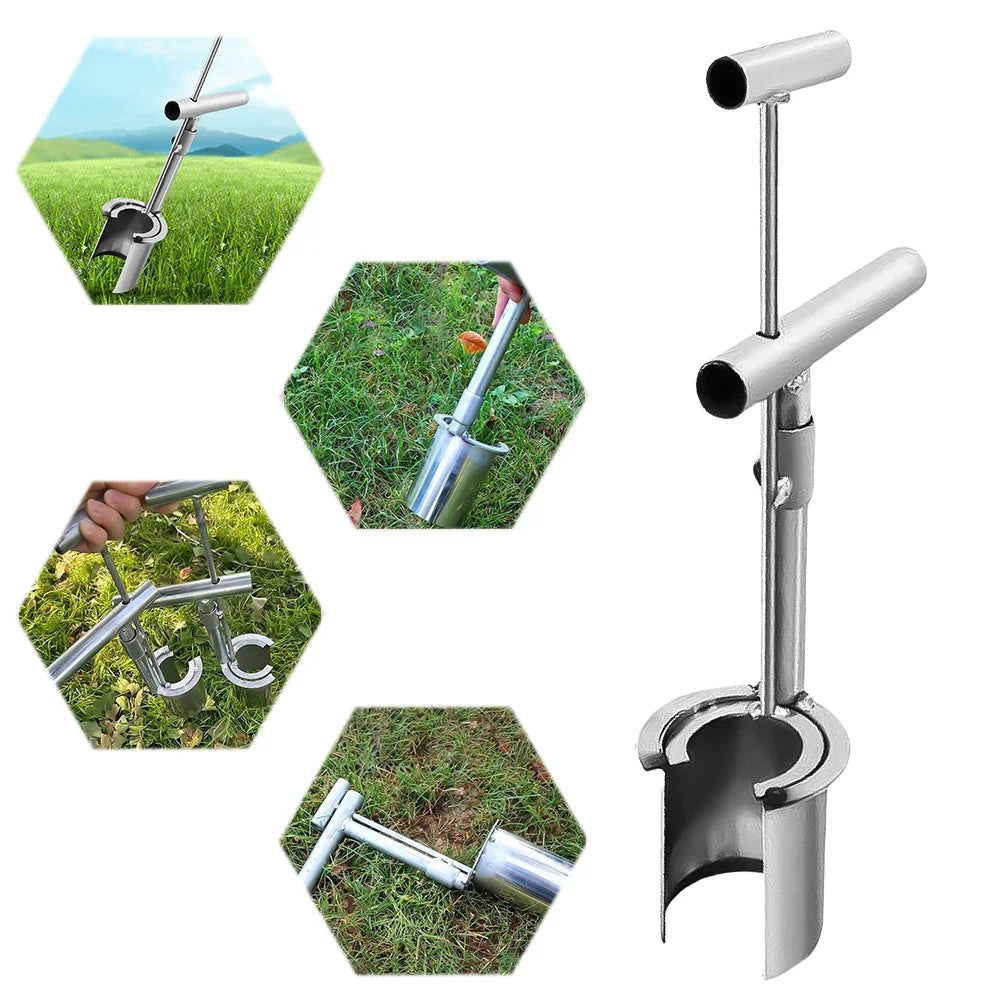 Plant And Fruit Tree Seedling Transplanter Stainless Steel Handheld Garden Barrel Transplanter Planting Tool