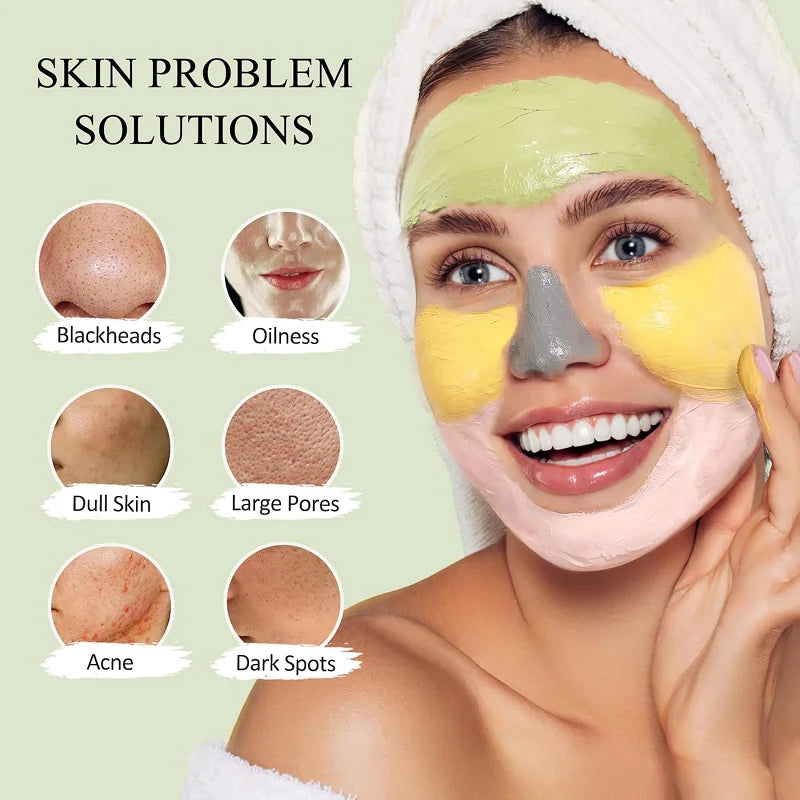 New 4Pcs Clay Mask Set Vitamin C Turmeric Clay Mask Dead Sea Mud Face Masks Skincare for Deep Cleansing Pores Moisturizing 320g