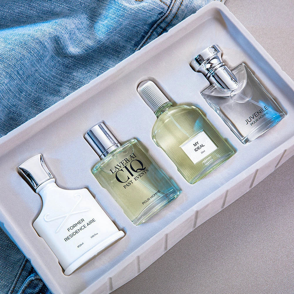 Men Perfume Gift Box 100ml Four Piece Set Lasting Fragrance Body Spray Plant Floral Scent Pheromone Cologne Perfumes Masculinos