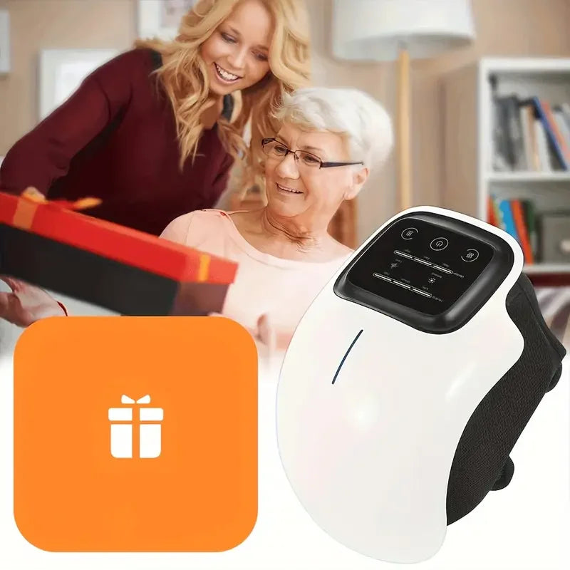 Wireless Knee Massager with 3 Heating Levels, LED Screen - Portable Massager for Knees, Elbows, Shoulders