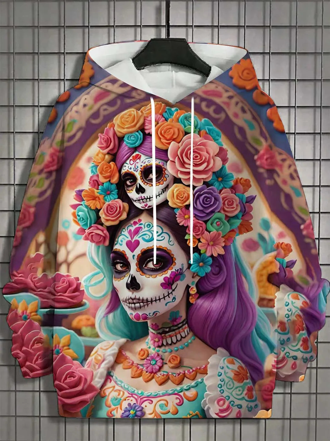Fashion Women's Hoodie for Girls Autumn New Men's Long Sleeve Tops Sexy Girls Clothes Horror Undead Skull Pattern Unisex Tops