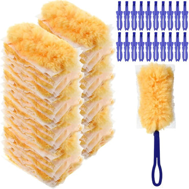 120 Pcs Disposable Duster Refills with 20 Replacement Handles Home Office Cleaning Dusting Tool Effective Fiber Material