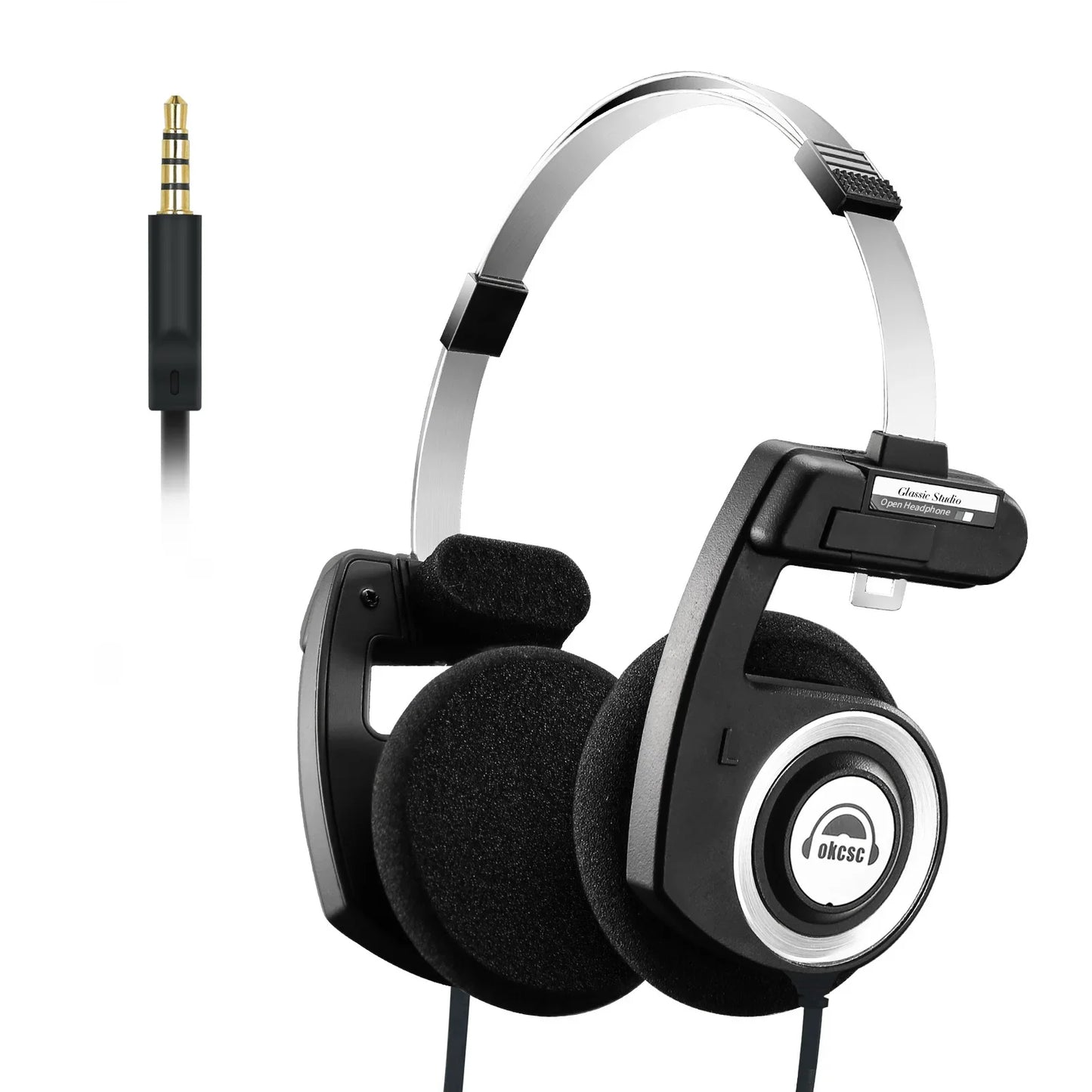 OKCSC Retro 3 pro Wired Earphones 40mm Drive Open End HiFi Headset 3.5mm Plug with Microphone Wired Headphones 3rd Generation