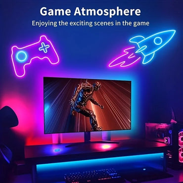 Flexible RGB Neon 24V LED Strip Lights with APP Control,Dimmable,Timed,Music Sync and Color Change Effect For Home Party Decor