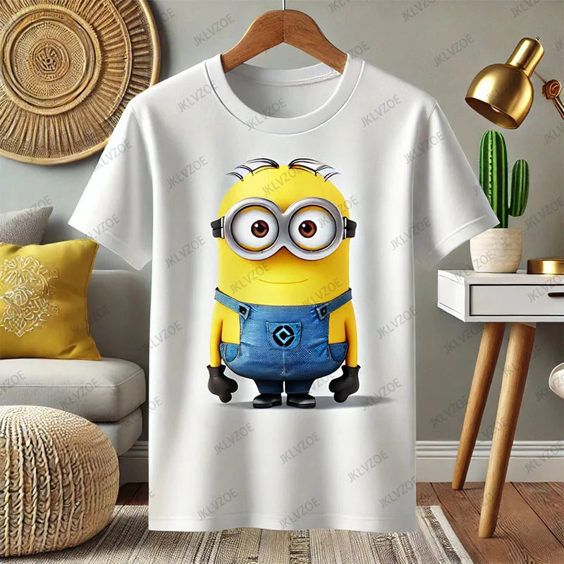 CHATGPT Designed Minions Cotton T-shirt Kids/Adult Fashion Round Neck T-shirt Boys Girls Comfortable Short Sleeve Harajuku Tops