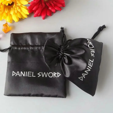 Satin Bag Custom Packaging Jewelry Drawstring Pouch Silk Sachet Gift Cosmetic Party Product Candy Beaded Reusable Bag Print Logo