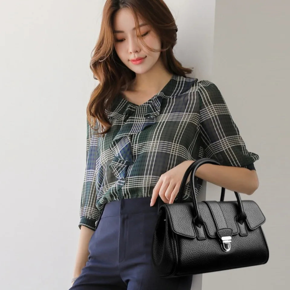 Genuine Brand Soft Pu Leather Small Casual Tote Hand Bags for Mother Quality Women Shoulder Crossbody Messanger Bag Summer Style
