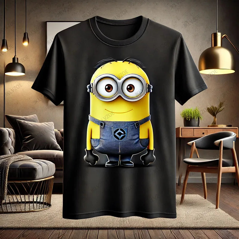 CHATGPT Designed Minions Cotton T-shirt Kids/Adult Fashion Round Neck T-shirt Boys Girls Comfortable Short Sleeve Harajuku Tops