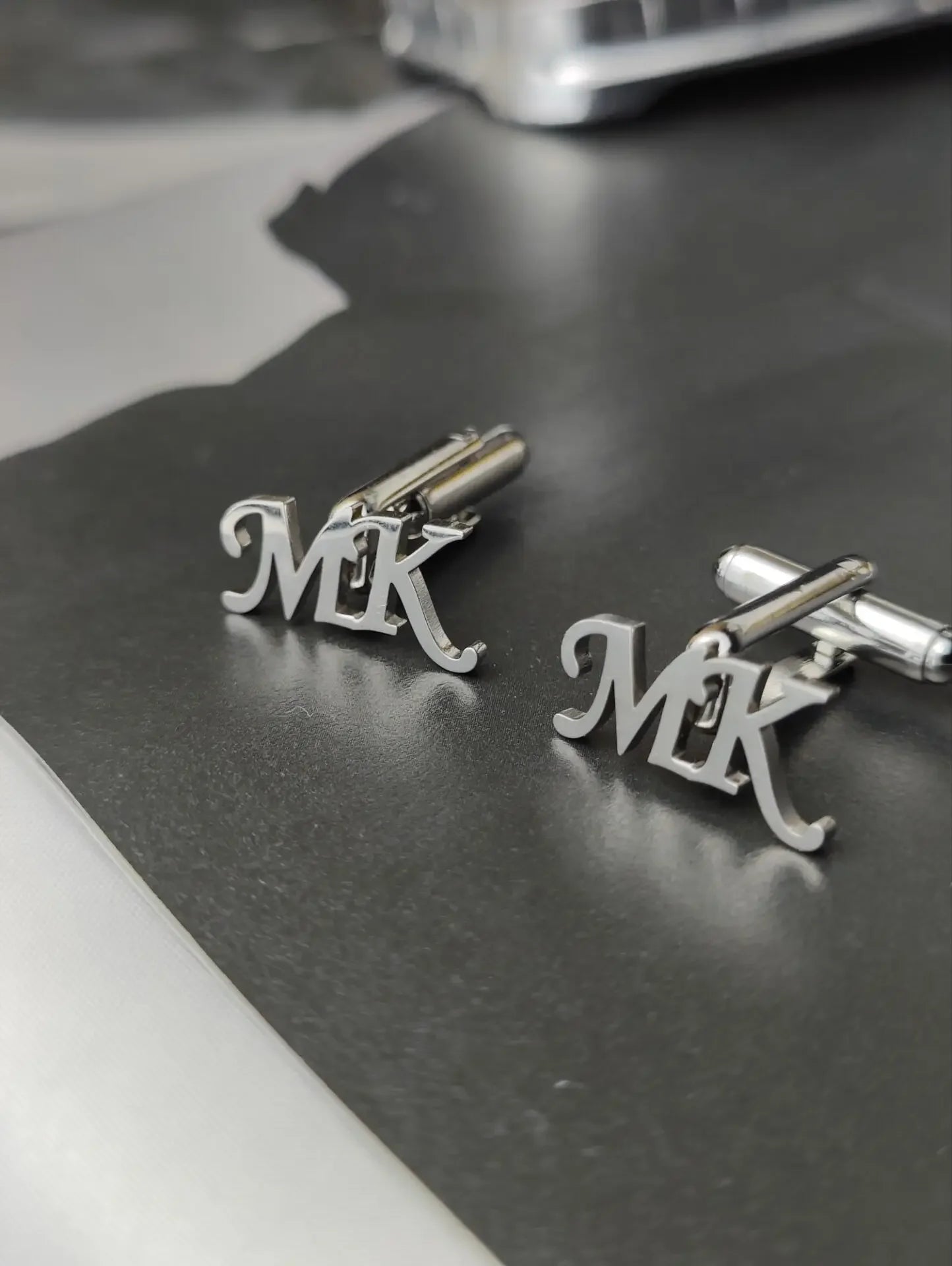Customizable Monogram Initial Cufflinks for Men Gold Silver Stainless Steel Name Custom Cufflinks Perfect Father's Day Gift