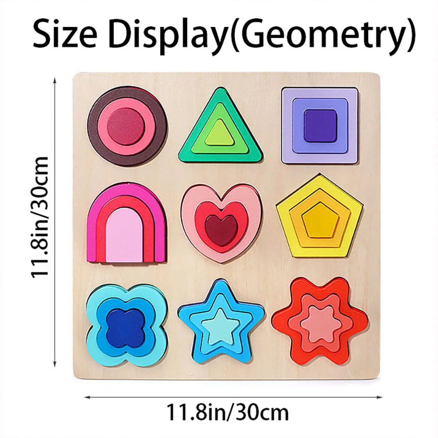 3D Wooden Puzzles Educational Toys Kids Montessori Toys Games Geometry Shape Intelligence Toys Children Christmas Holiday Gifts