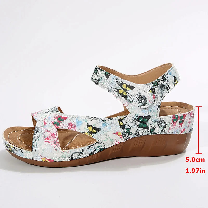 Women's Sandals 2025 Summer Sandals Women Heels Sandalias De Mujer Casual Wedges Footwear Summer Shoes Woman Soft Heeled Sandals