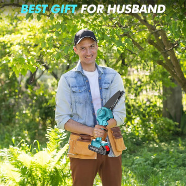 Seesii Handheld Electric Power Chain Saw 6-inch Mini Chainsaw Cordless Tools for Garden Tree Trimming Wood Cutting Best Gifts