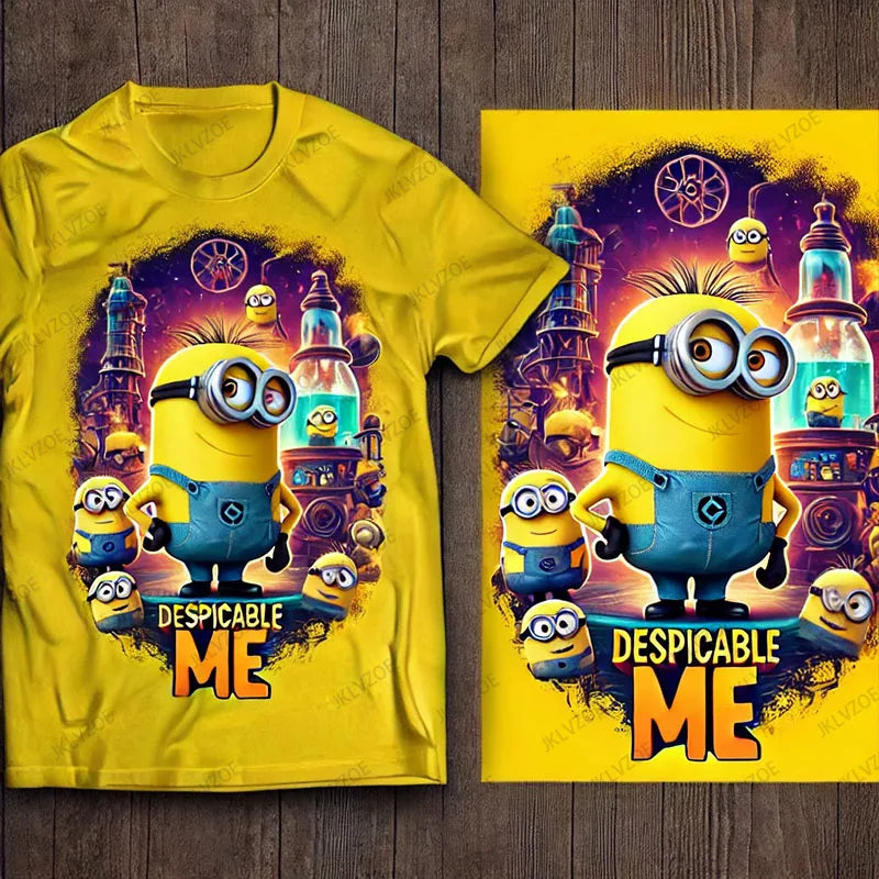 CHATGPT Designed Minions Cotton T-shirt Kids/Adult Fashion Round Neck T-shirt Boys Girls Comfortable Short Sleeve Harajuku Tops
